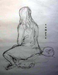 Back of nude pencil on paper 100cm x 75cm